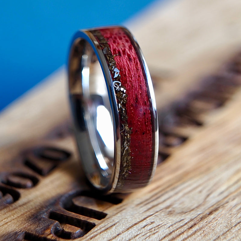 Wood wedding band, Black tungsten wooden ring, Wooden ring for men, Men's  wedding band ring GSP10-01L | BOBO BIRD